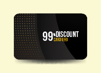 Premium Voucher Card Template 99% Discount with Golden Accents Modern Elegant Gift Card Black and Gold Theme Luxury Card Design Black and Gold Promotional Template