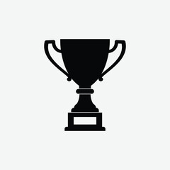 ownload a clean, black silhouette vector of a traditional trophy cup with handles and rectangular base. Perfect for awards, icons, and minimalist designs.