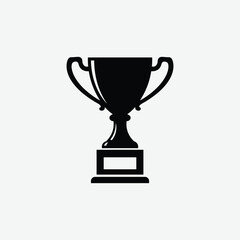 ownload a clean, black silhouette vector of a traditional trophy cup with handles and rectangular base. Perfect for awards, icons, and minimalist designs.