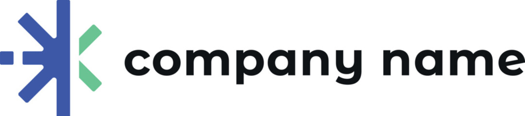 Modern logo inspired by airflow or cooling systems. Abstract geometric style. Great for HVAC, climate tech, or futuristic branding