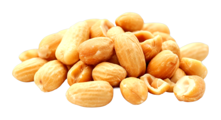 Roasted peanuts enjoyed as snack kitchen setting food close-up view healthy treat isolated on transparent background