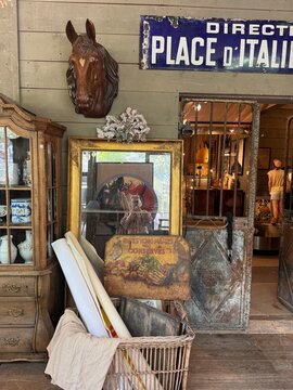 Eclectic Antique Display at French Flea Market
