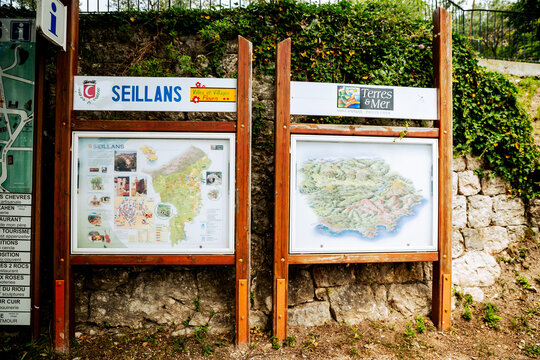 Seillans, France - July 3, 2014: Streetscapes in the provencal village of Seillans, France
