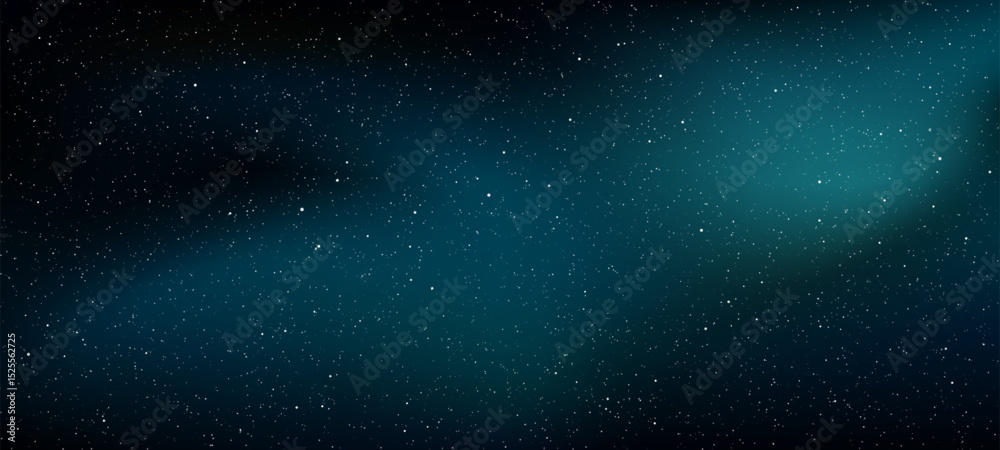 Aufkleber dark blue night sky with many white stars and light. abstract realistic galaxy. cosmos vector backgr