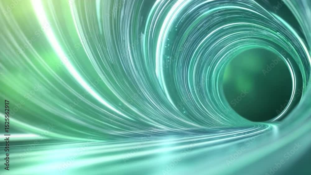 Poster abstract tunnel of light: this abstract image depicts a vibrant tunnel formed by glowing light trail