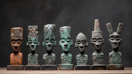 Collection of Intriguing Ancient African Wooden Statues