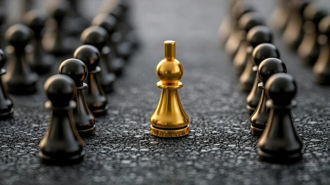Golden piece stands alone amidst black