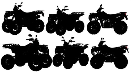 Naklejka premium Silhouettes of multiple ATVs