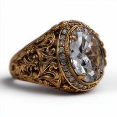 Antique Ring Isolated On White Background For Vintage Jewelry Enthusiasts