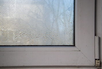 condensation on the window. dampness in the apartment.