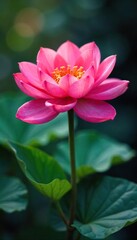 Obraz premium Close-up of a vibrant, healing portrait depicting a blooming flower, symbolizing renewal and restoration Perfect for wellness, health, and self-care themes , wellness, medicine, spa