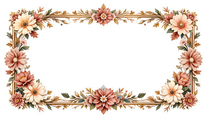 Luxury vintage gold frame with ornate border for certificate or invitation.