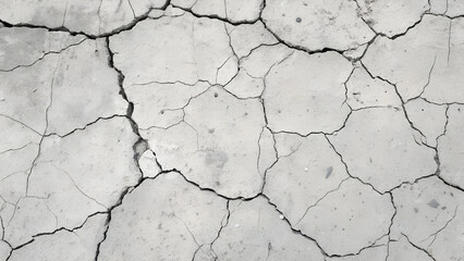 Fototapeta premium Cracked concrete surface shows signs of age and weathering
