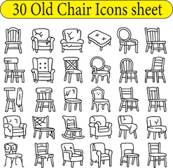 Old Chair icons Sheet