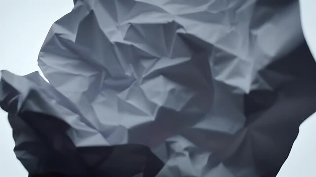 Abstract Close Up White Crumpled Paper Texture Background with Wrinkled Surface