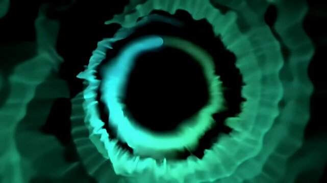 Abstract Cyan Swirling Tunnel On Black Background Generative Art Adobe Stock