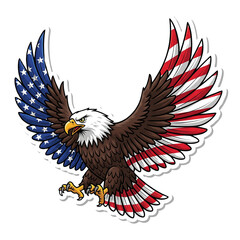 Obraz premium eagle with flag