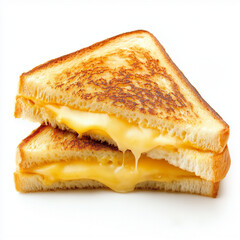 Grilled melted cheese sandwich isolated on a white background classic comfort  food