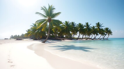 Obraz premium tropical beach with palm trees
