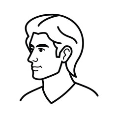 headshot outline profile simple vector