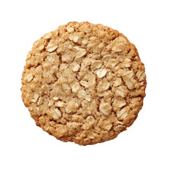 Delicious oatmeal cookie isolated on a Transparent background showcasing its texture and wholesome ingredients, Oatmeal cookies isolated on PNG background