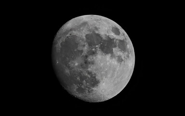 Full moon isolated on black, clipping path		