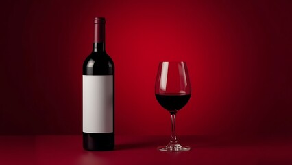 red wine bottle and glass