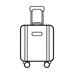 rolling suitcase travel luggage baggage icon