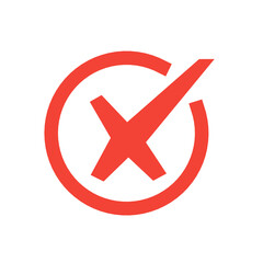 Check box tick mark icon set button correct right wrong buttons or yes or no checkmark red cross green tick vector illustration