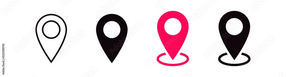 Poster location icon symbol , map pin place marker. location pointer icon symbol in flat style. red locatio