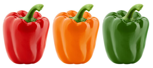 sweet Pepper, Paprika, isolated on white background, full depth of field