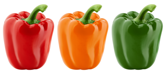 sweet Pepper, Paprika, isolated on white background, full depth of field