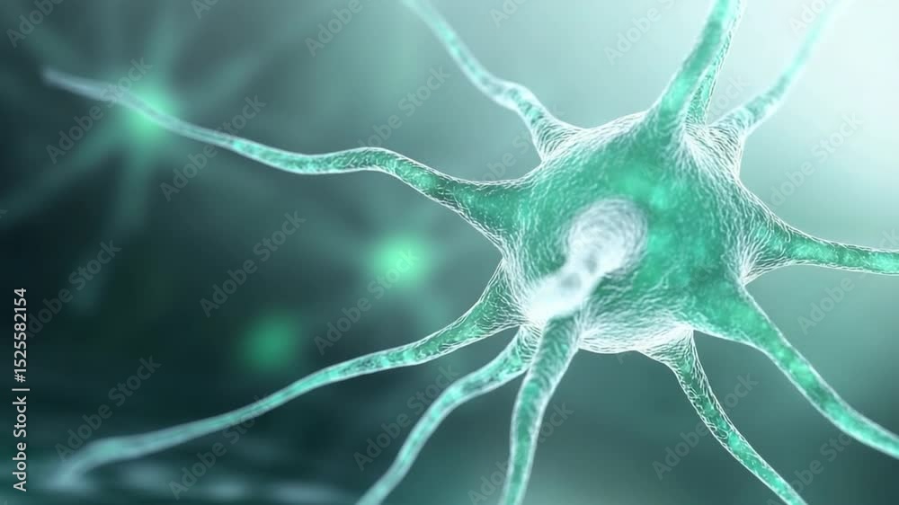 Aufkleber abstract nerve cell: a highly detailed depiction of a nerve cell against a luminous backdrop, symbol