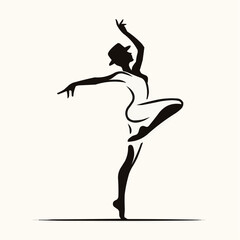 Illustration of a graceful dancer in a dynamic pose, embodying the essence of movement and artistic expression