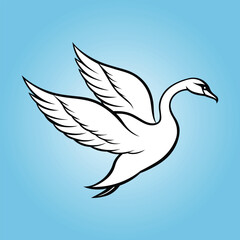 A flying swan art illustration