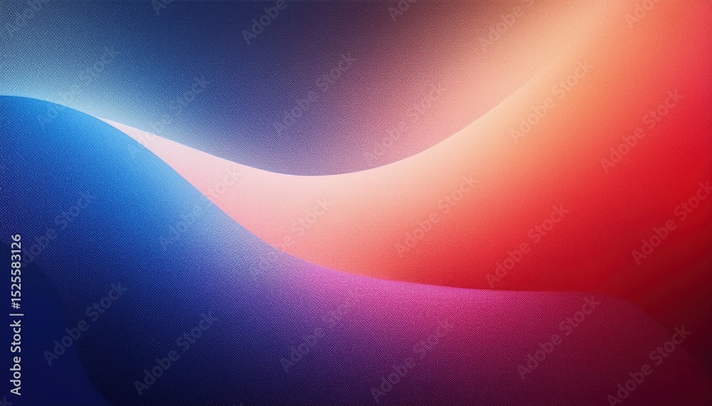 Aufkleber vivid abstract gradient wave with smooth blue, red, and violet light transitions on textured fabric 