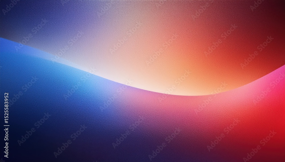 Poster vivid abstract gradient wave with smooth blue, red, and violet light transitions on textured fabric 