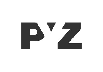 PYZ logo design. Initial letter P Y Z bold font style for tech startups, consulting, corporate branding. Creative company name, headlines typography identity, trendy logotype.