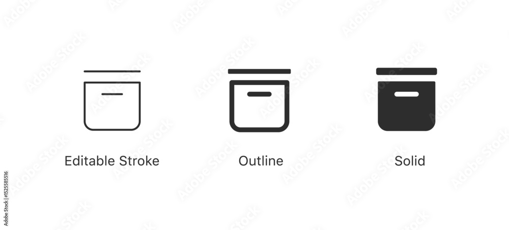 Poster set of inbox icons for email, messages, and notifications. ideal for business, communication apps, d