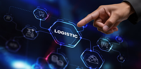 Logistics concept. Procurement delivery and transportation processes