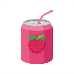 Fresh Fruit Drink in Aluminum Can Vector Art