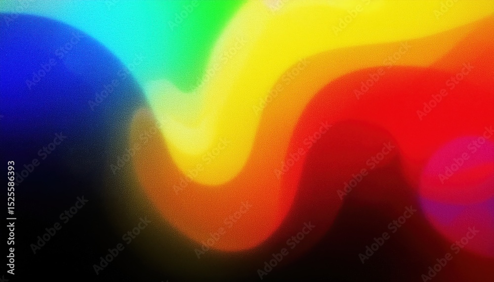 Aufkleber vibrant multicolor light spectrum abstract with glowing gradient arcs in rainbow hues for digital branding, web interface, poster, and tech design

