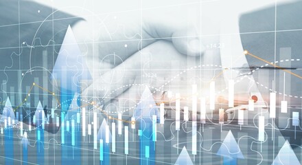Stock market forex trading graph and candlestick chart suitable for financial investment concept