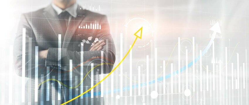 Trading and stock markets. Crypto trader investor background