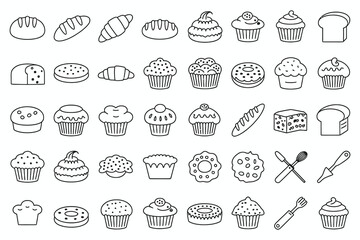 Vector collection of food icons with vintage badges, premium quality emblems, and retro signs for business labels
