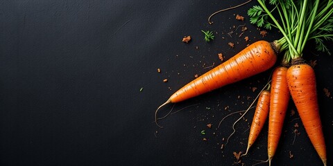 Rustic Carrots Against a Deep Night Sky, Perfect for Food Photography