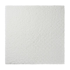 Fototapeta premium White rectangular cotton bath mat with plush fluffy texture and soft absorbent loops, unfolded flat on a transparent background in an isolated studio with bright even lighting, no shadows, commercial