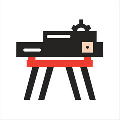  Power Saw Bench Icon Vector Illustration