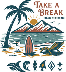 vector illustration of a tropical island