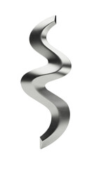 Naklejka premium Highly polished stainless steel food processor S-blade, pristine and unused, showcasing its sharp S-shape cutting edges against a transparent isolated background with soft diffused studio lighting,